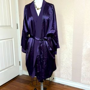 Polyester Satin Deep Purple Robe